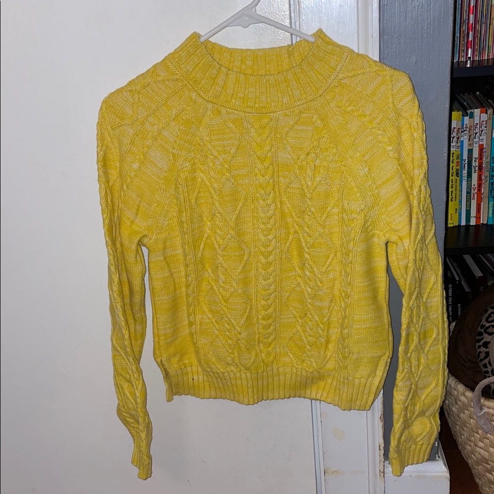 Gap Yellow Cable Knit Sweater